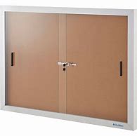 Image result for Global Industrial™ Enclosed Cork Bulletin Board - 48"W X 36"H - 2 Door