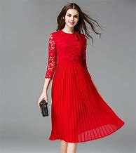 Image result for Red Pleated Dress