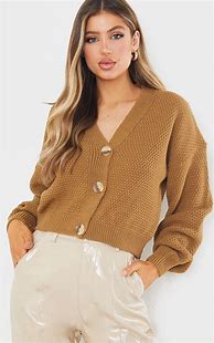 Image result for Cropped Button Knit Sweaters