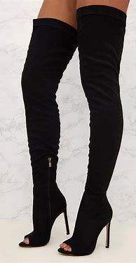 Image result for Black Suede Thigh High Boots