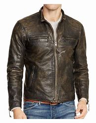Image result for Men's Distressed Brown Leather Jacket