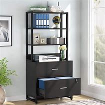 Image result for Tall Desk Cabinet Combo