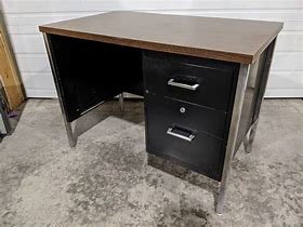 Image result for metal desk with hutch