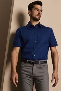 Image result for Men's Navy Short Sleeve Shirt