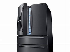 Image result for Black Samsung American French 4 Door Fridge Freezer