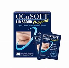 Image result for Ocusoft Lid Scrub Eyelid Cleanser Wipes | Box Of 30 | Carewell