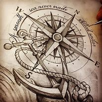 Image result for Simple Compass Tattoo Sketch
