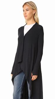 Image result for Women's Long Ribbed Duster Sweaters - Black, Size XS By Venus