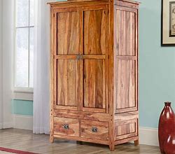 Image result for Wood Armoire Wardrobe Closet