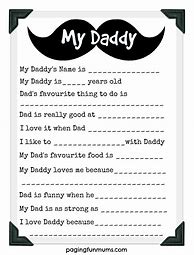 Image result for Free Printable Father's Day Questions
