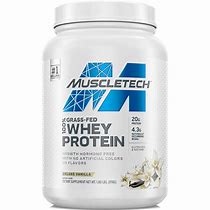 Image result for Muscletech™ 100% Grass-Fed Whey Protein - Deluxe Vanilla 23 Servings