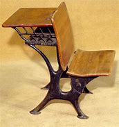 Image result for Vintage Wood School Desk
