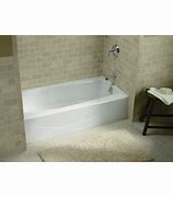 Image result for Kohler K-715 Villager Collection 60" Three Wall Alcove Cast Iron Three Wall Alcove Soaking Bath Tub With Left Hand Drain White Tub Soaking Alcove