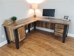 Image result for Reclaimed Wood L shaped Desk