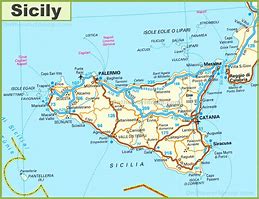 Image result for Map of Sicily Italy with Towns