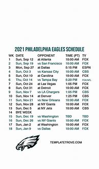 Image result for Eagles Schedule Printable Version