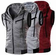 Image result for Men's Sleeveless Hoodie Vest