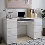 Image result for Gloss White Desk with Drawers