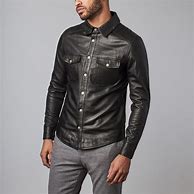 Image result for Button Up Fur Leather Jacket