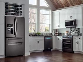 Image result for GE Black Stainless Steel French Door Refrigerators