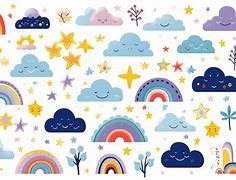 Image result for Stars Rainbows Clouds