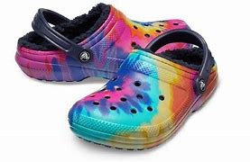 Image result for Crocs Classic Tie-Dye Lined Clog, , M12
