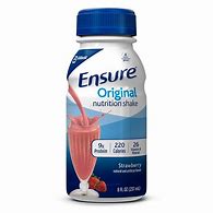Image result for Ensure Original Nutritional Shake, 8 Oz., Strawberry | Pack Of 6 | Carewell