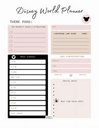 Image result for Disney Itinerary Downloadable Template