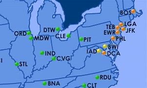 Image result for East Coast Airports Map