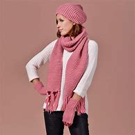 Image result for Haband Women's Cable Knit Hat, Scarf & Gloves, Ivory, -