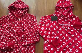 Image result for Fake Louis Vuitton X Supreme Hoodie