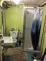 Image result for Unfinished Basement Bathroom