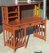 Image result for Mission Style Corner Computer Desk and Hutch