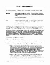 Image result for First Right of Refusal Letter