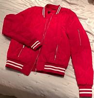 Image result for Red and White Bomber Jacket