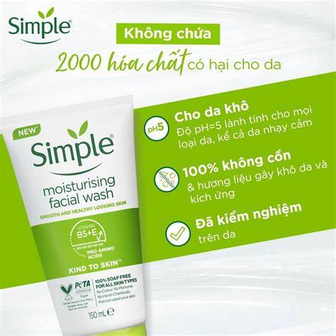 SIMPLE, Sữa Rửa Mặt Simple Moisturising Facial Wash Dành Cho Da Khô và ...
