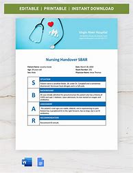 Image result for Sbar Nursing Handoff Template