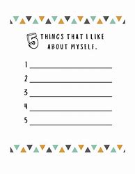 Image result for Things I Like About MySelf Worksheet