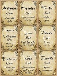Image result for Harry Potter Spell List Printable Readaple