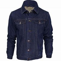 Image result for Men's Fleece Denim Jacket