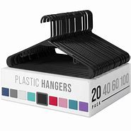 Image result for Pack of Heavy Duty Plastic Hangers for Clothes