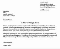 Image result for Government Resignation Letter