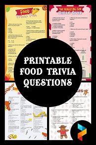 Image result for Printable Food Trivia Quiz