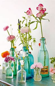 Image result for Glass Bottle Flowers