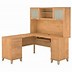 Image result for L-Shaped Computer Desk with Hutch