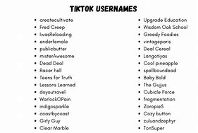 Image result for Tik Tok Usernames