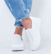 Image result for Women Comfy Platform Trainers Zip Sneakers White/35