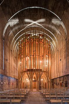 Wooden “forest” forms an inner sanctuary inside Imaculada Chapel in Braga – Free Autocad Blocks & Drawings Download Center