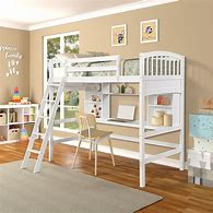 Image result for Girls Loft Beds with Desk White