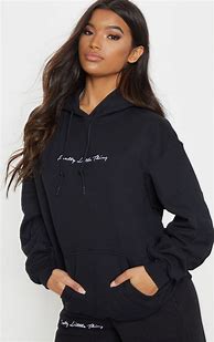 Image result for Black Hoodie with Oversized Hood Women